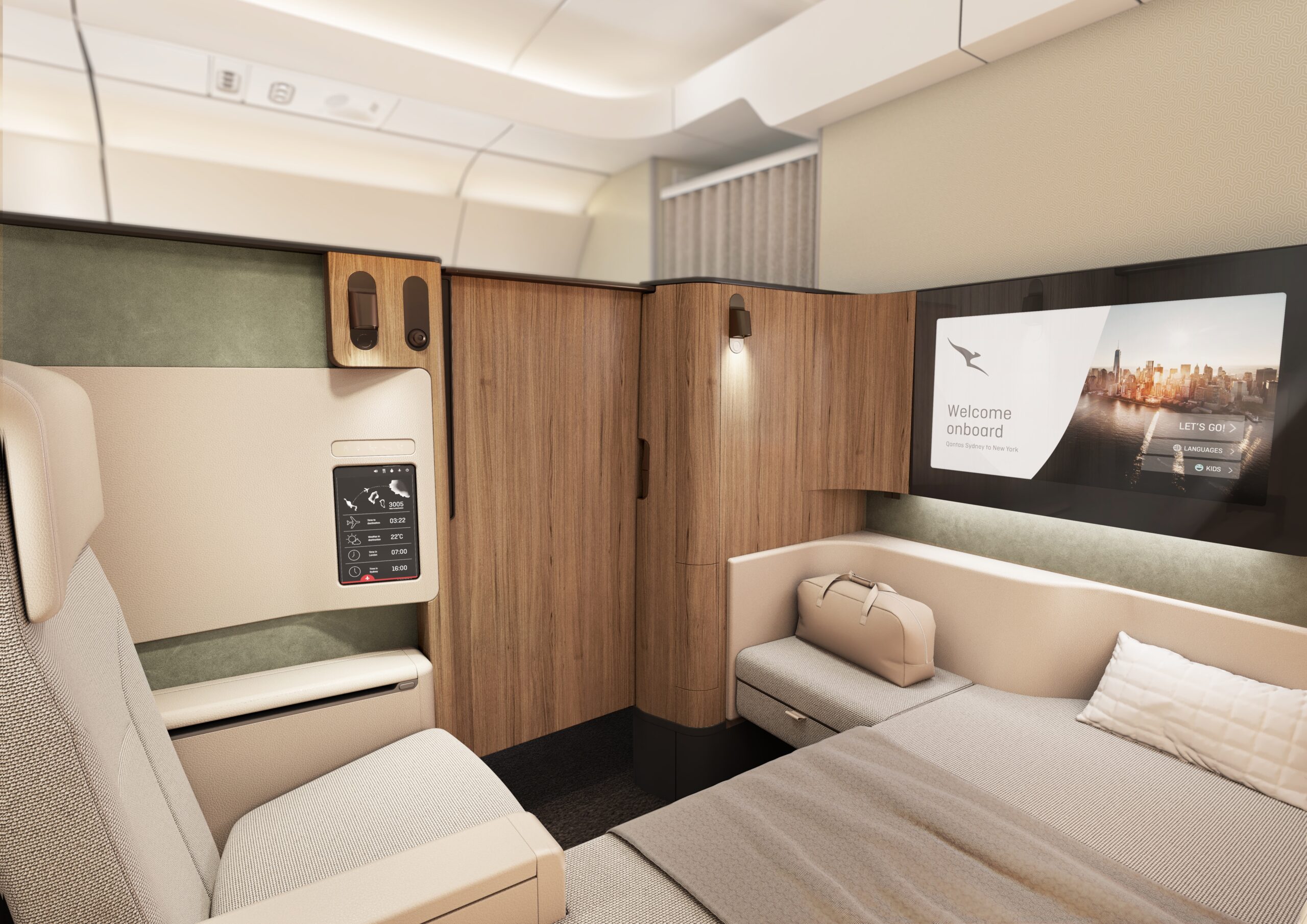 QANTAS Unveils First and Business Class Cabins for A350s